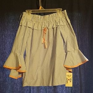 Girls ruffled shoulder blouse